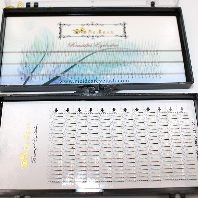 Manufacturer supply handmade pre fan volume lashes extension with own brand